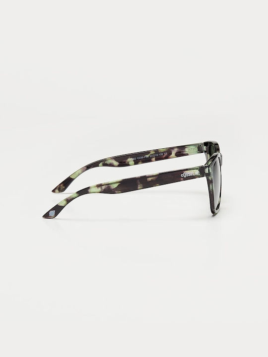 Cosselie Railay Unisex Sunglasses with Brown Tartaruga Horn-Rimmed Frame and Green Lens