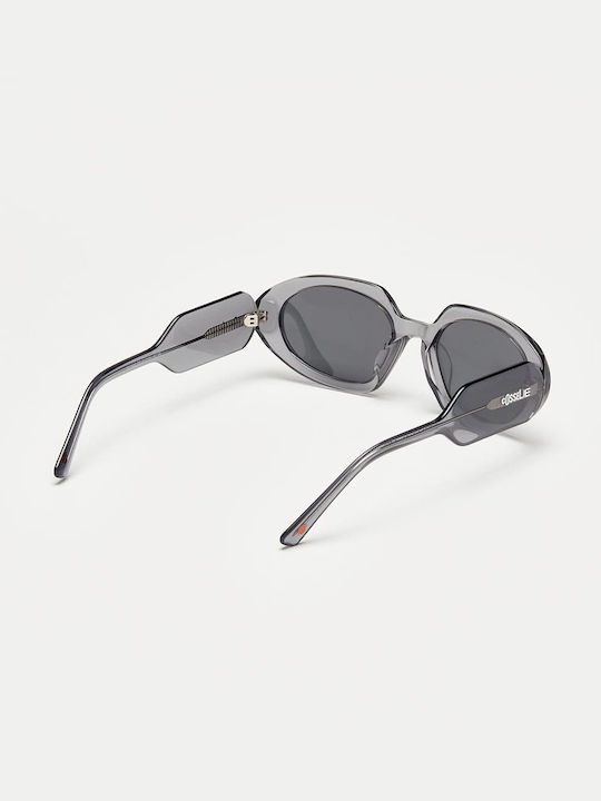 Cosselie Quebec Unisex Sunglasses with Gray Horn-Rimmed Frame and Gray Lenses