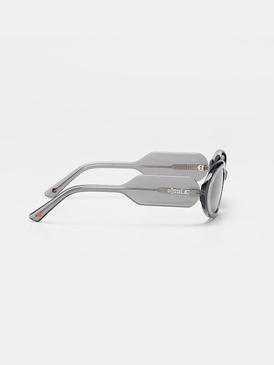 Cosselie Quebec Unisex Sunglasses with Gray Horn-Rimmed Frame and Gray Lenses