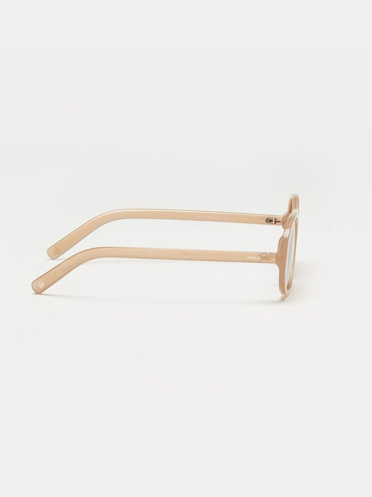Cosselie Dorothea Women's Sunglasses with Beige Horn-Rimmed Frame and Beige Lenses