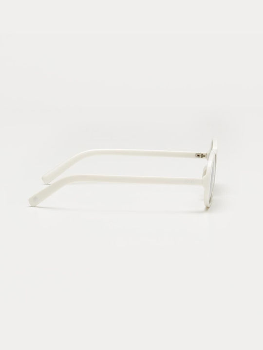 Cosselie Cosselie Women's Sunglasses with White Horn-Rimmed Frame and Green Lens