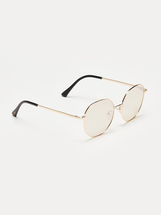 Cosselie Sunglasses with Gold Metal Frame and Beige Lens 1802202347