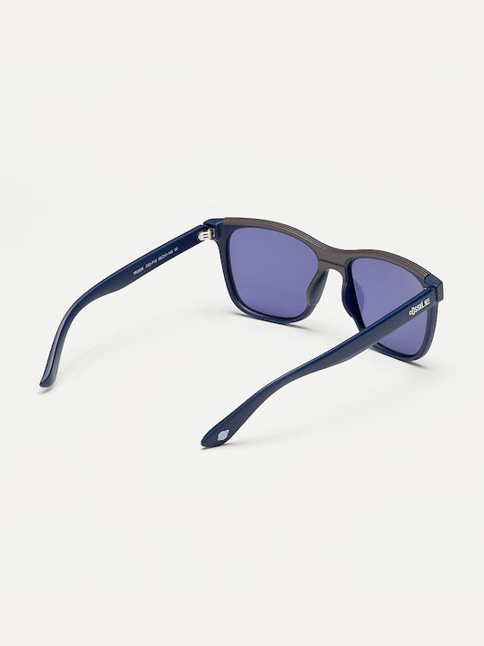 Cosselie Bondi Unisex Sunglasses with Navy Blue Horn-Rimmed Frame and Blue Lenses