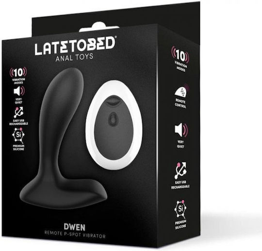 LateToBed Mini Δονητής με Απομακρυσμένο Έλεγχο 12cm Μαύρος