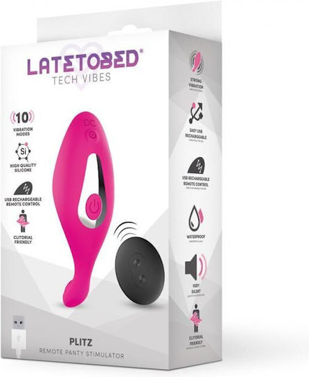LateToBed Plitz Mini Δονητής για Ζευγάρια με Απομακρυσμένο Έλεγχο 9.4cm Φούξια