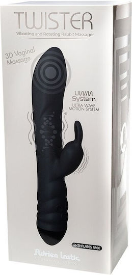 Adrien Lastic Twister Vibrator Kaninchen 23cm Black
