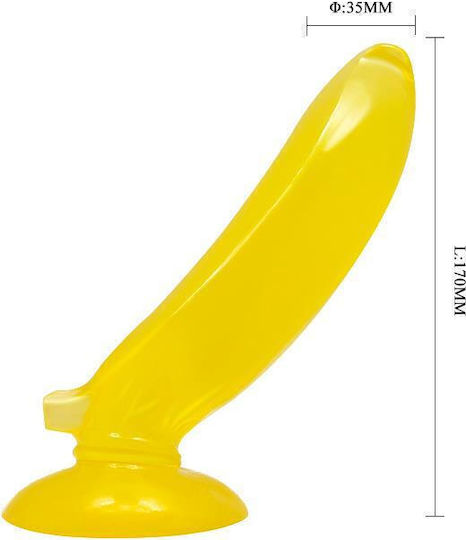 Baile Glass Dildo With Suction Cup Yellow