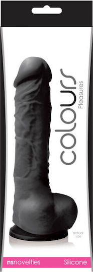 Ns Novelties Colours Pleasures Dildo Realistic Dildo with Balls and Suction Cup Black 13cm