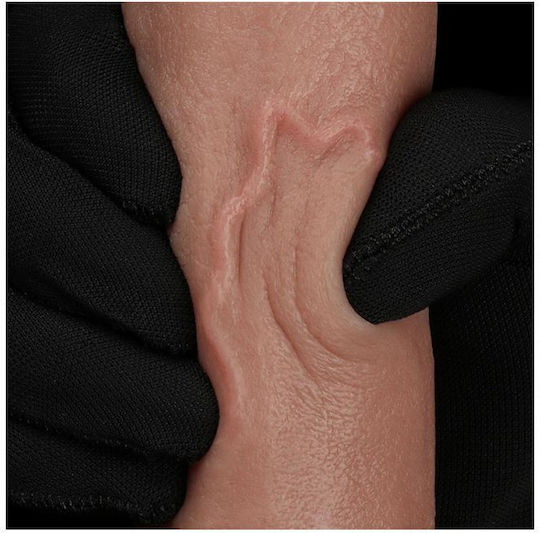 Lovetoy Dual Layered Dildo Dildo με Όρχεις και Βεντούζα Flesh 20.5cm