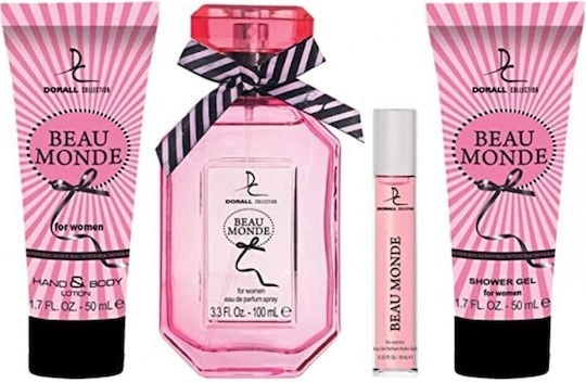 Dorall Collection Beau Monde Women's Fragrance Set with Eau de Parfum and Shower Gel 4 Pieces