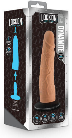 Blush Lock On Dynamite Glass Dildo With Suction Cup Mocha 18cm