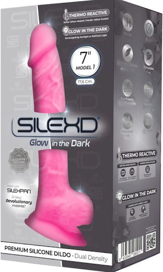 SilexD Ρεαλιστικό Dildo με Όρχεις και Βεντούζα Ροζ 17cm