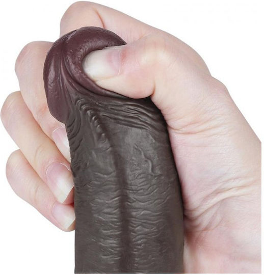 Lovetoy Dildo με Όρχεις και Βεντούζα Flesh 22cm
