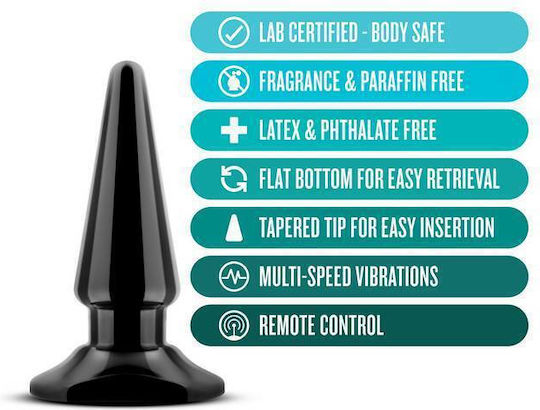 Blush Anal Adventures Basic Vibrating Anal Pleaser Anal Plug with Vibration Black