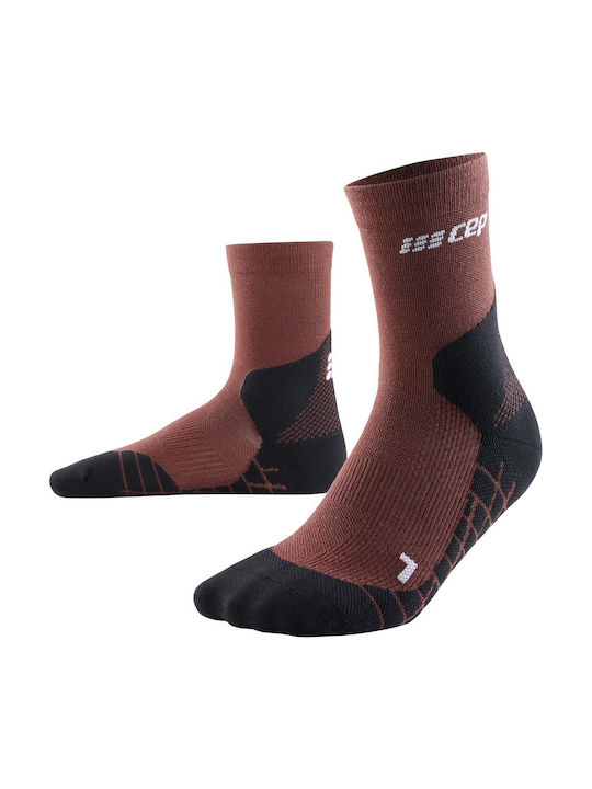 CEP Light Merino Ανδρικές Κάλτσες με Σχέδια Καφέ