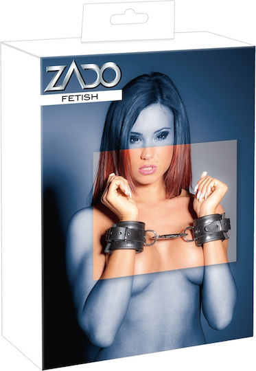 Zado Leather Cuffs Χειροπέδες σε Μαύρο Χρώμα