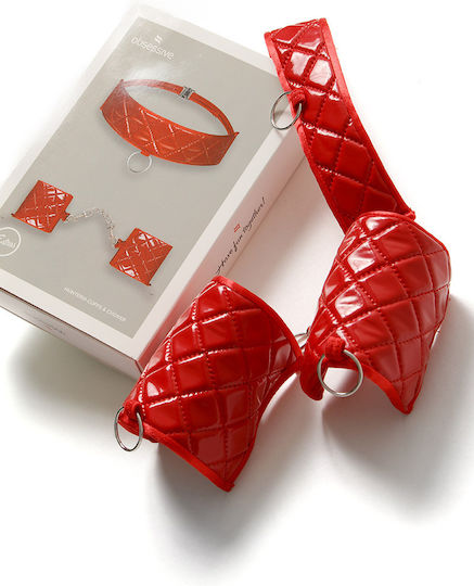 Obsessive Hunteria Σετ για Δέσιμο Λαιμού & Άκρων Cuffs & Choker Red