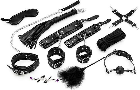 Zenn Bondage BDSM Kit σε Μαύρο Χρώμα 11τμχ