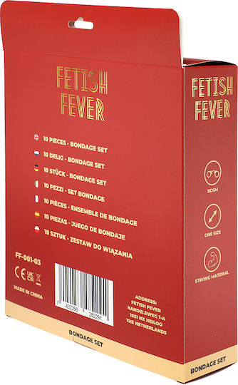 Fever BDSM Kit σε Κόκκινο Χρώμα 10τμχ