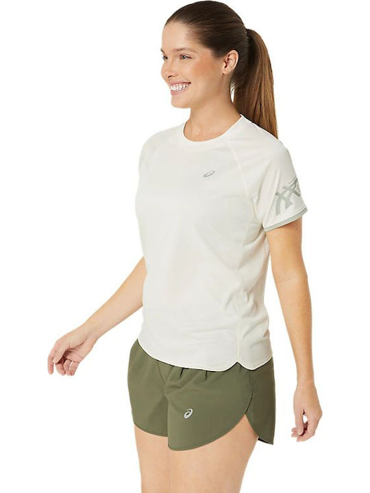 Icon Women's Athletic Blouse Short Sleeve Fast Drying Birch / Olive Grey