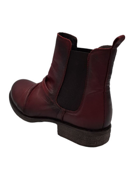 Creator Leder Damen Chelsea Stiefeletten Burgundisch