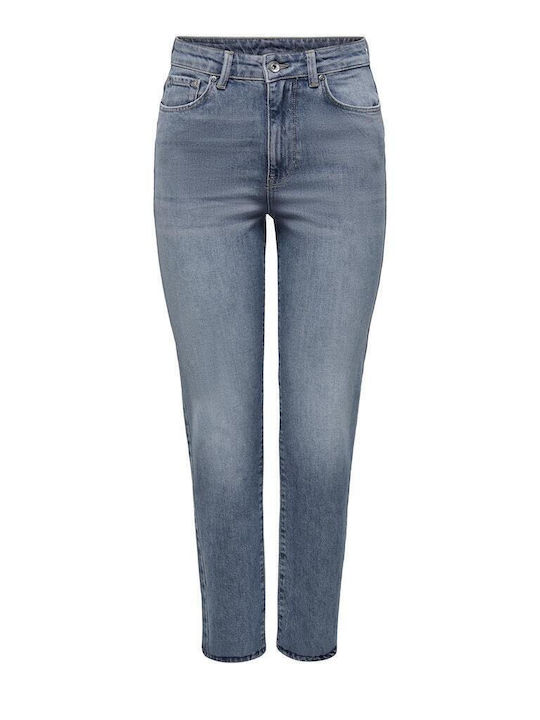 Only Emily High Waist Women's Jean Trousers in Straight Line Denim Blue