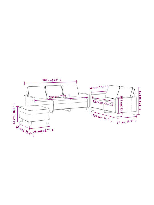 Set de Sufragerie 3 Scaune & 2 Scaune & Taburet