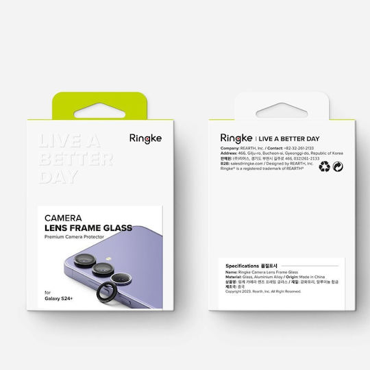 Ringke Frame Protector Προστασία Κάμερας Tempered Glass Μαύρο για το Galaxy S24+