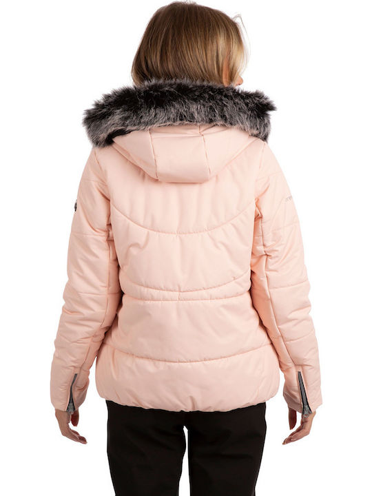 Scurtă Jachetă de femei Puffer Waterproof Light Rose