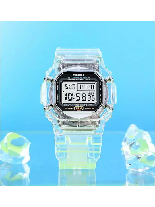 Skmei Kids Digital Watch with Rubber/Plastic Strap White