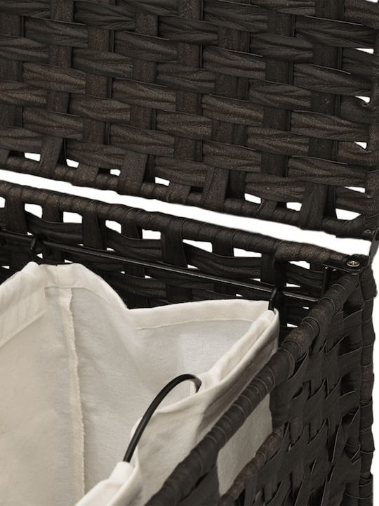 vidaXL Fabric Collapsible Laundry Basket With Lid 66x35x60cm Brown