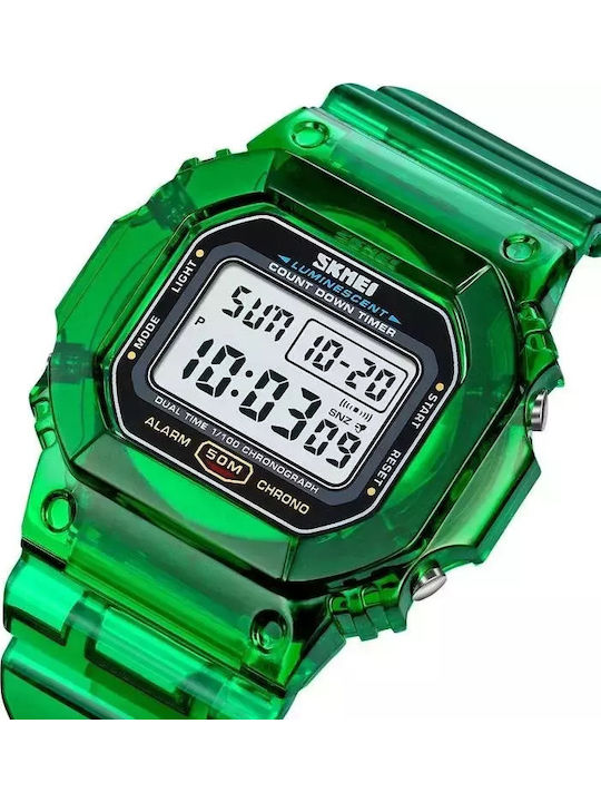 Skmei Kids Digital Watch Super Sport with Rubber/Plastic Strap Green