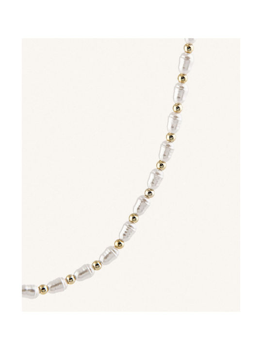 StanStefan Necklace from Gold Plated Steel with Pearls