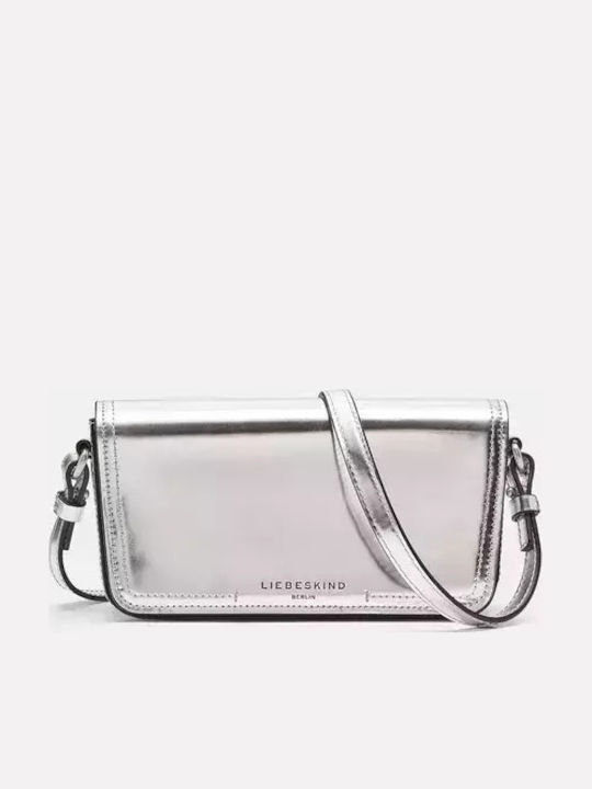 Leder Damentasche Umhängetasche Silber