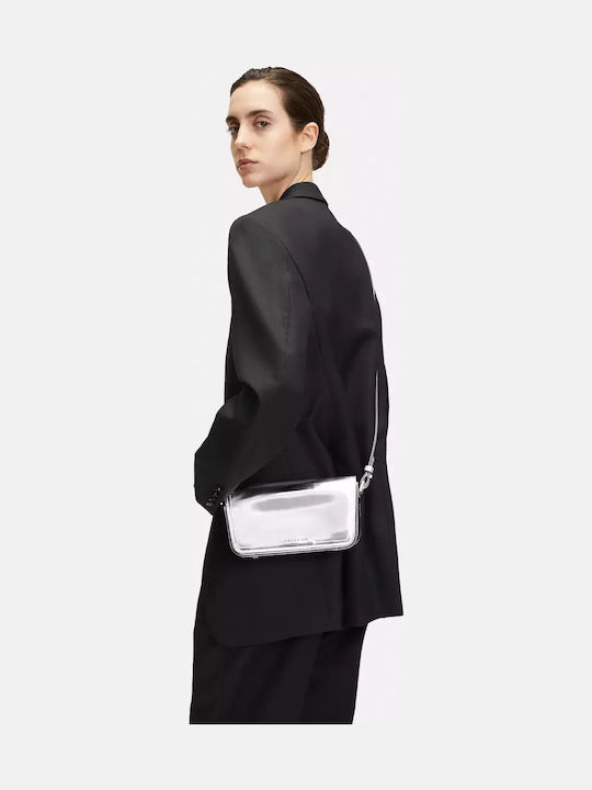 Leder Damentasche Umhängetasche Silber