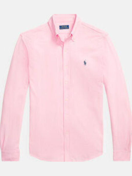 Langärmlig Baumwolle Hemd Rosa