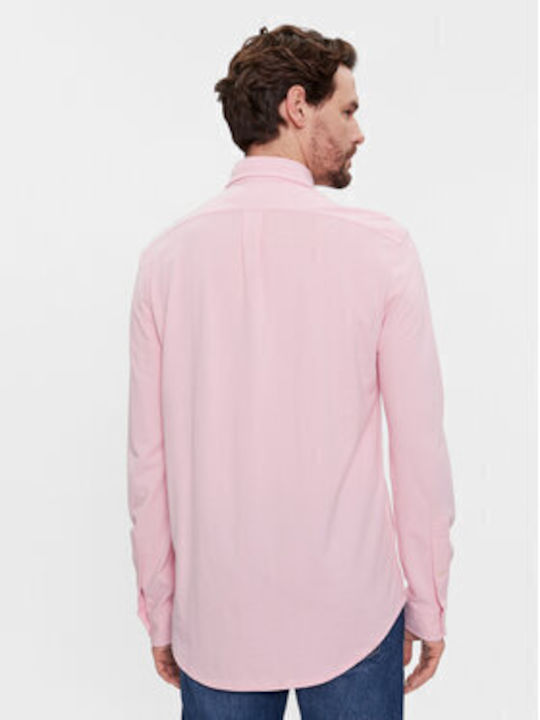 Langärmlig Baumwolle Hemd Rosa
