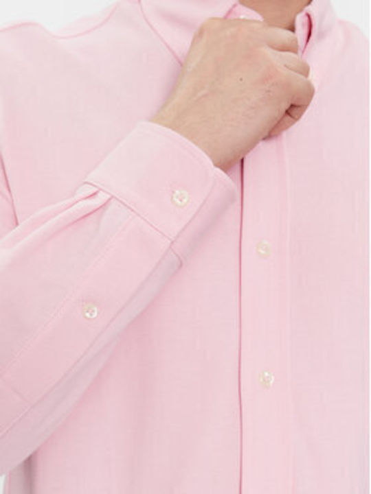 Langärmlig Baumwolle Hemd Rosa