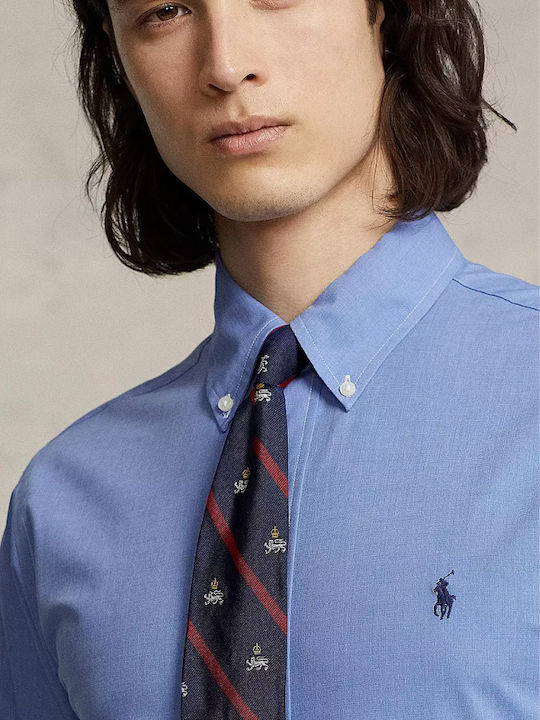 Long-sleeved Cotton Shirt Light Blue
