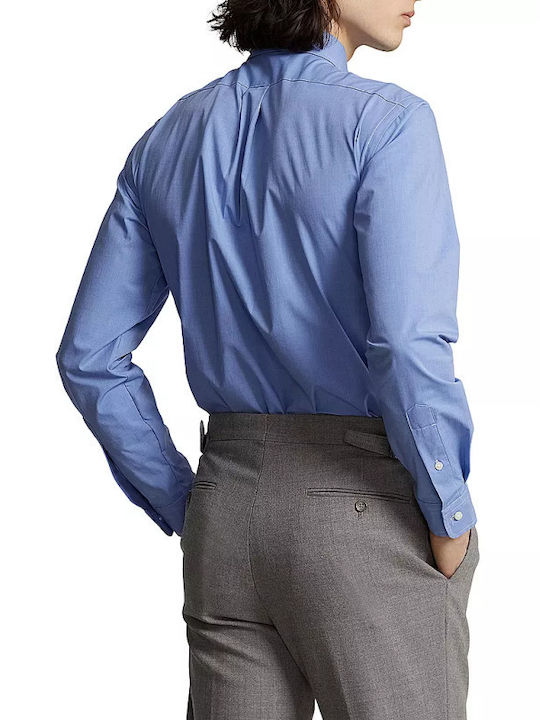 Long-sleeved Cotton Shirt Light Blue