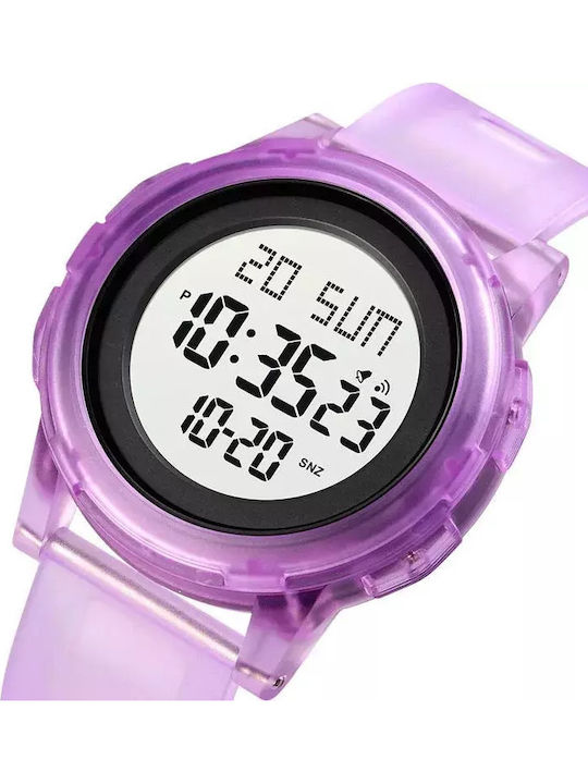 Skmei Ceas digital pentru copii Joy cu curea din cauciuc/plastic Violet