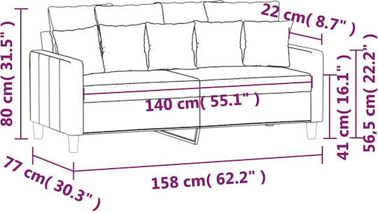 Canapea Cu Două Locuri Catifea Gri Deschis 158x77x80cm