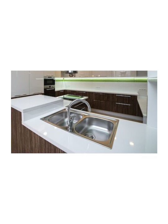 Inter Ceramic Drop-In Spüle Inox B76xT41cm Gray