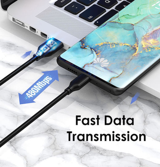 Cabletime USB 2.0 Kabel USB Typ-C männlich - USB-A 15W Blaue 1m 128190