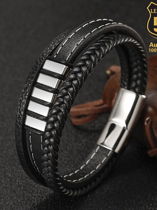 Leather 55 Ανδρικό Βραχιόλι Δερμάτινο