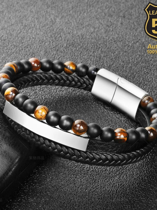 Leather 55 Ανδρικό Βραχιόλι Δερμάτινο