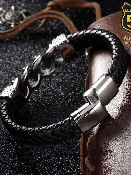 Leather 55 Ανδρικό Βραχιόλι από Δέρμα