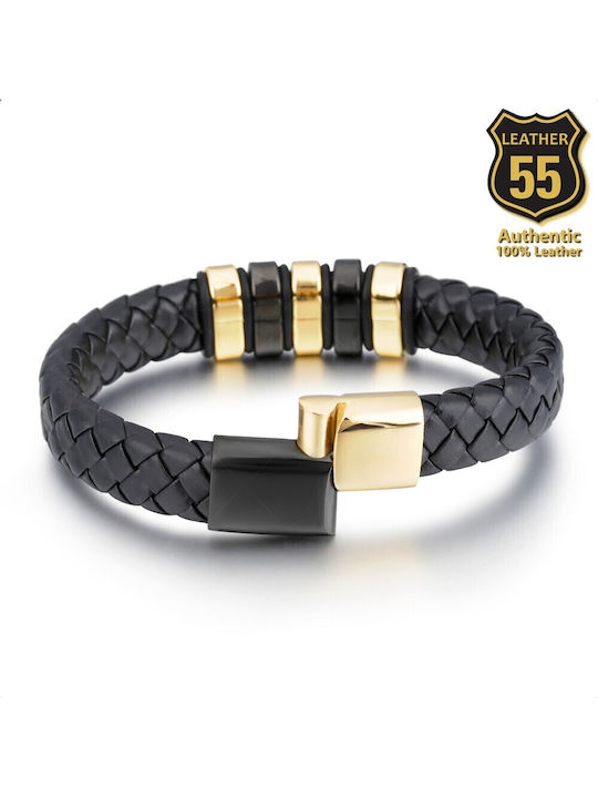 Leather 55 Ανδρικό Βραχιόλι από Δέρμα