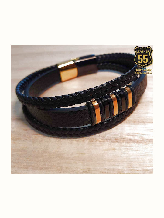 Leather 55 Ανδρικό Βραχιόλι από Δέρμα