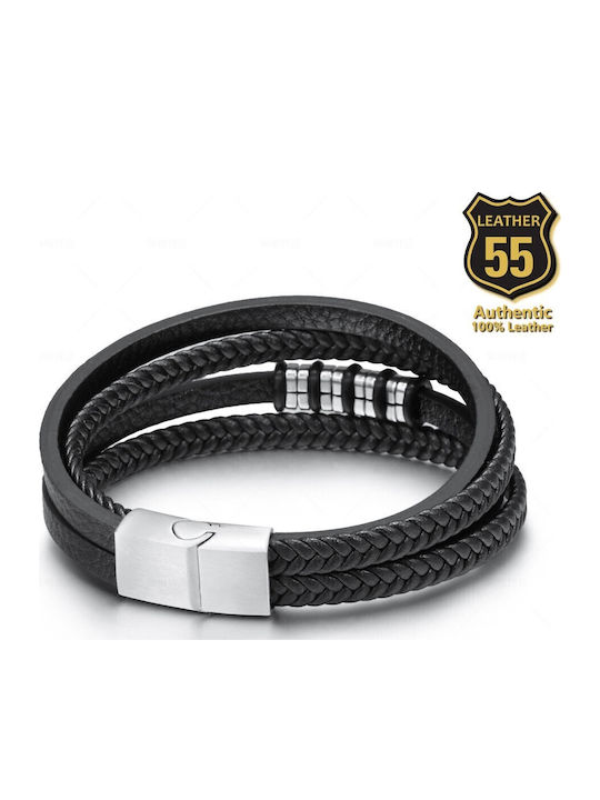 Leather 55 Ανδρικό Βραχιόλι από Δέρμα